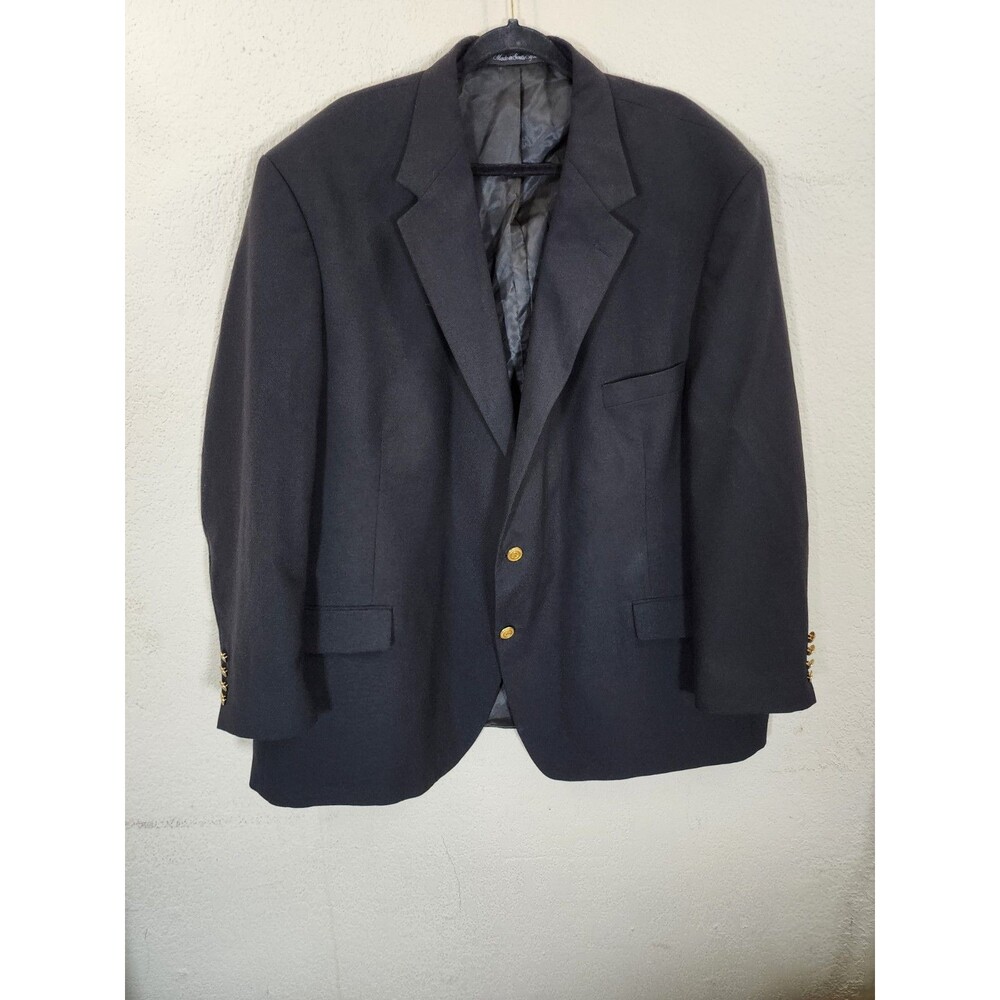 Wimbledon of England Mens Blazer 54R Wool Blend Black Gold Button
